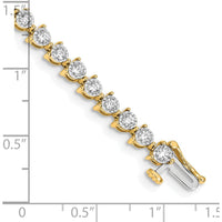 14K Yellow Gold 7" Tennis Bracelet with 41 Round Diamonds in Illusion Setting - 2.0 Carats Total Diamond Weight by Monteluci Fine Jewelry