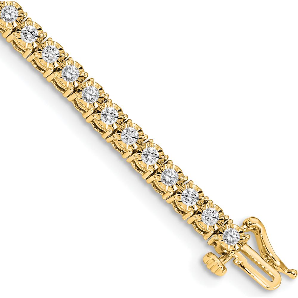14K Yellow Gold 7" Tennis Bracelet with 47 Round Diamonds - 2.02 Carats Total Diamond Weight by Oro Pregiato