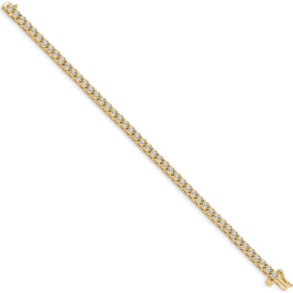 14K Yellow Gold 7" Tennis Bracelet with 47 Round Diamonds - 2.02 Carats Total Diamond Weight by Oro Pregiato