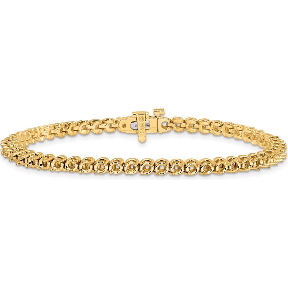 14K Yellow Gold 7" Tennis Bracelet with 53 Round Diamonds - 2.7mm by Monteluci Fine Jewelry