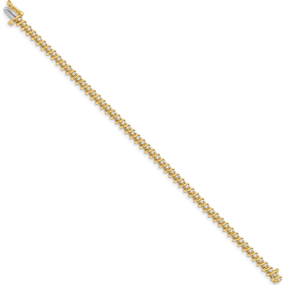14K Yellow Gold 7" Tennis Bracelet with 54 Prong Set Round Diamonds - 1.08 Carat Total Diamond Weight by Monteluci Fine Jewelry