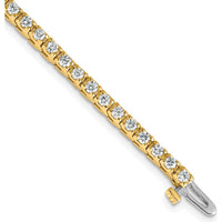 14K Yellow Gold 7" Tennis Bracelet with 56 Round Diamonds - 2.18 Carat Total Diamond Weight by Monteluci Fine Jewelry