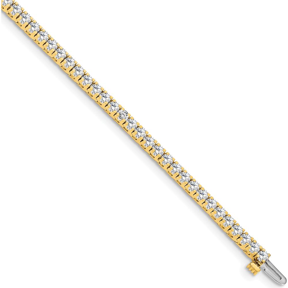 14K Yellow Gold 7" Tennis Bracelet with 62 Round Diamonds - 2.17 Carat Total Diamond Weight by Monteluci Fine Jewelry