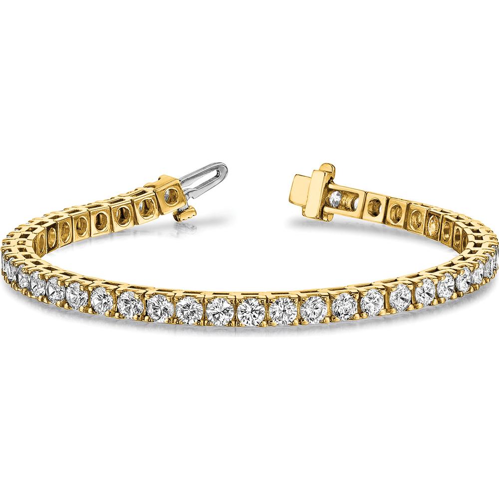 14K Yellow Gold 7" Tennis Bracelet with 62 Round Diamonds - 2.17 Carat Total Diamond Weight by Monteluci Fine Jewelry