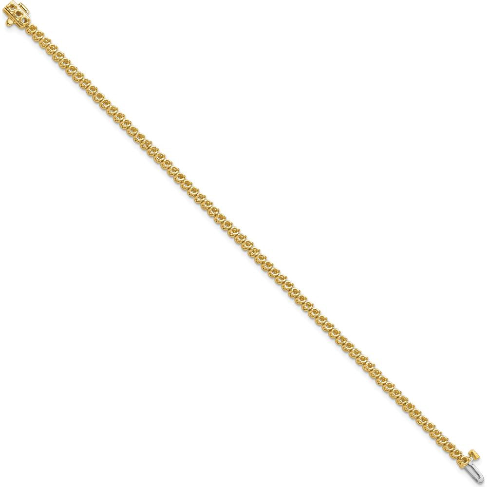 14K Yellow Gold 7" Tennis Bracelet with 68 Round Diamonds - 1.9mm Each by Monteluci Fine Jewelry