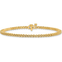 14K Yellow Gold 7" Tennis Bracelet with 68 Round Diamonds - 1.9mm Each by Monteluci Fine Jewelry