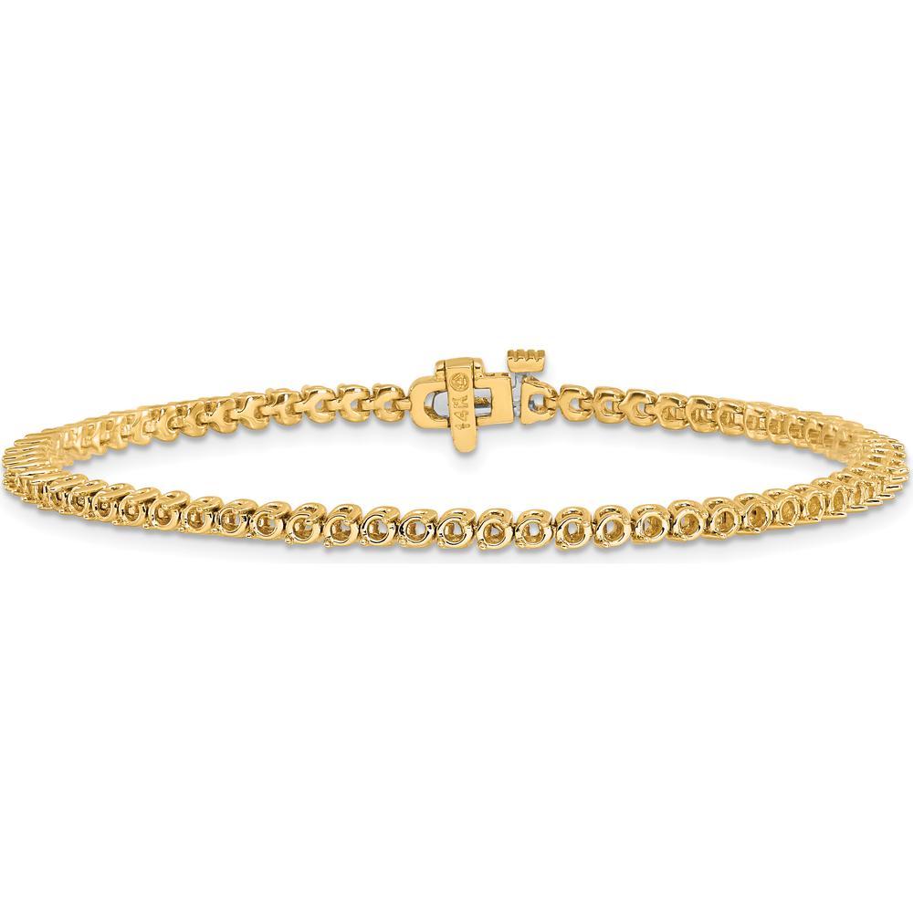 14K Yellow Gold 7" Tennis Bracelet with 68 Round Diamonds - 1.9mm Each by Monteluci Fine Jewelry