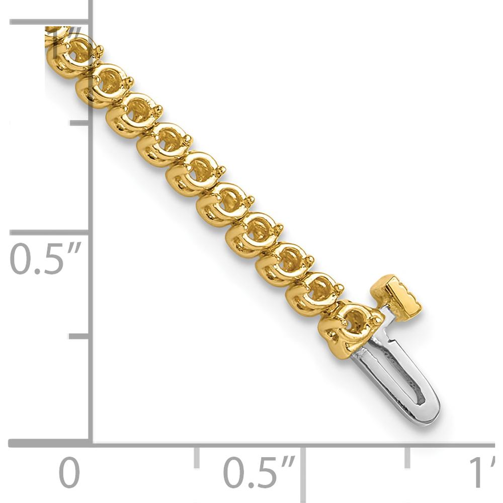 14K Yellow Gold 7" Tennis Bracelet with 68 Round Diamonds - 1.9mm Each by Monteluci Fine Jewelry