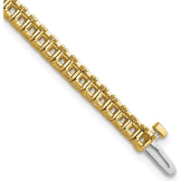 14K Yellow Gold 7" Tennis Bracelet with 71-Prong Set Square Princess Diamonds - 5 Carat Total Diamond Weight by Monteluci Fine Jewelry