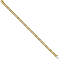 14K Yellow Gold 7" Tennis Bracelet with 71-Prong Set Square Princess Diamonds - 5 Carat Total Diamond Weight by Monteluci Fine Jewelry