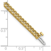 14K Yellow Gold 7" Tennis Bracelet with 71-Prong Set Square Princess Diamonds - 5 Carat Total Diamond Weight by Monteluci Fine Jewelry