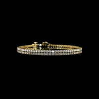 14K Yellow Gold 7" Tennis Bracelet with 76 Prong Set Round Lab Diamonds - 2.75 Carat Total Weight - Covaloro Fine Jewelry