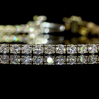 14K Yellow Gold 7" Tennis Bracelet with 76 Prong Set Round Lab Diamonds - 2.75 Carat Total Weight - Covaloro Fine Jewelry