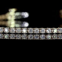 14K Yellow Gold 7" Tennis Bracelet with 82 Prong Set Round Lab Diamonds - 1.35 Carats Total Diamond Weight - Covaloro Fine Jewelry