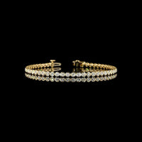 14K Yellow Gold 7" Tennis Bracelet with Bezel Set Round Brilliant Lab Diamonds - 2.52 Carat Total Weight - Covaloro Fine Jewelry