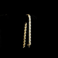 14K Yellow Gold 7" Tennis Bracelet with East-West Bezel Set Radiant Cut Lab Diamonds - 14.92 Carats Total Diamond Weight - Covaloro Fine Jewelry