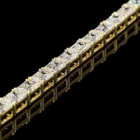 14K Yellow Gold 7" Tennis Bracelet with East-West Set Emerald Cut Lab Diamonds - 13.96 Carat Total Diamond Weight (E-F Color, VVS2 Clarity) - Covaloro Fine Jewelry