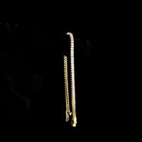 14K Yellow Gold 7" Tennis Bracelet with North-South Prong Set Emerald Cut Lab Diamonds - 3.88 Carats Total Diamond Weight - Covaloro Fine Jewelry