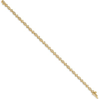 14K Yellow Gold 7" Tennis Bracelet with Round and Oval Natural Diamonds - 3/4 Carats Total Diamond Weight by Monteluci Fine Jewelry