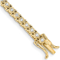 14K Yellow Gold 7" Tennis Bracelet with Round Diamonds - 1 Carat Total Diamond Weight by Oro Pregiato