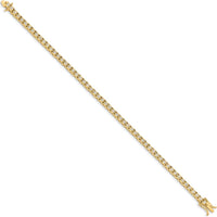 14K Yellow Gold 7" Tennis Bracelet with Round Diamonds - 1 Carat Total Diamond Weight by Oro Pregiato