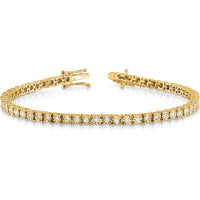 14K Yellow Gold 7" Tennis Bracelet with Round Diamonds - 1 Carat Total Diamond Weight by Oro Pregiato