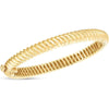 14K Yellow Gold 7" Twisted Cable Bangle with Polished Finish and Box Clasp by Orozza Fine Jewelry