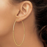 14K Yellow Gold 70mm Polished Endless Tube Hoop Earrings by 0