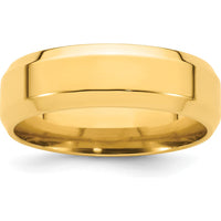 14K Yellow Gold 7mm Beveled Edge Comfort Fit Wedding Band Size 11 by Luciano & Cie
