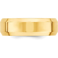 14K Yellow Gold 7mm Beveled Edge Comfort Fit Wedding Band Size 11 by Luciano & Cie