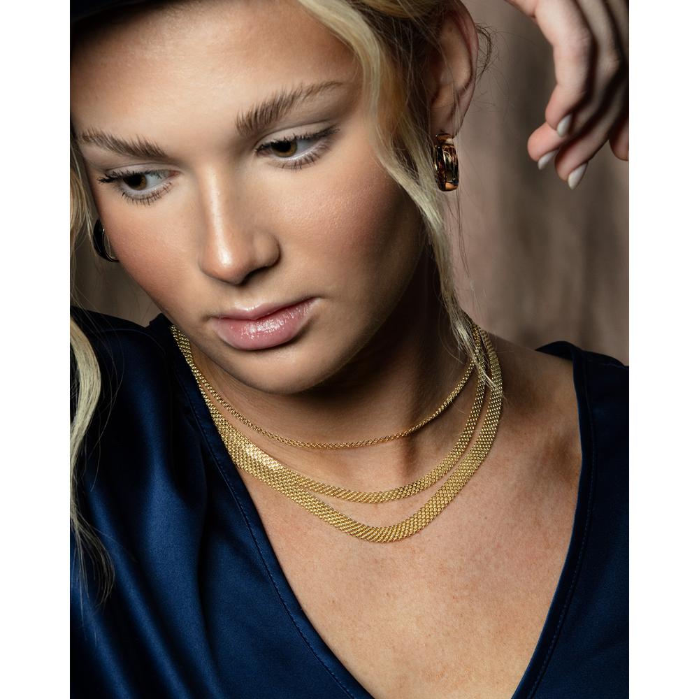 14K Yellow Gold 7mm Bismark Chain Necklace - 18" by Orozza Fine Jewelry