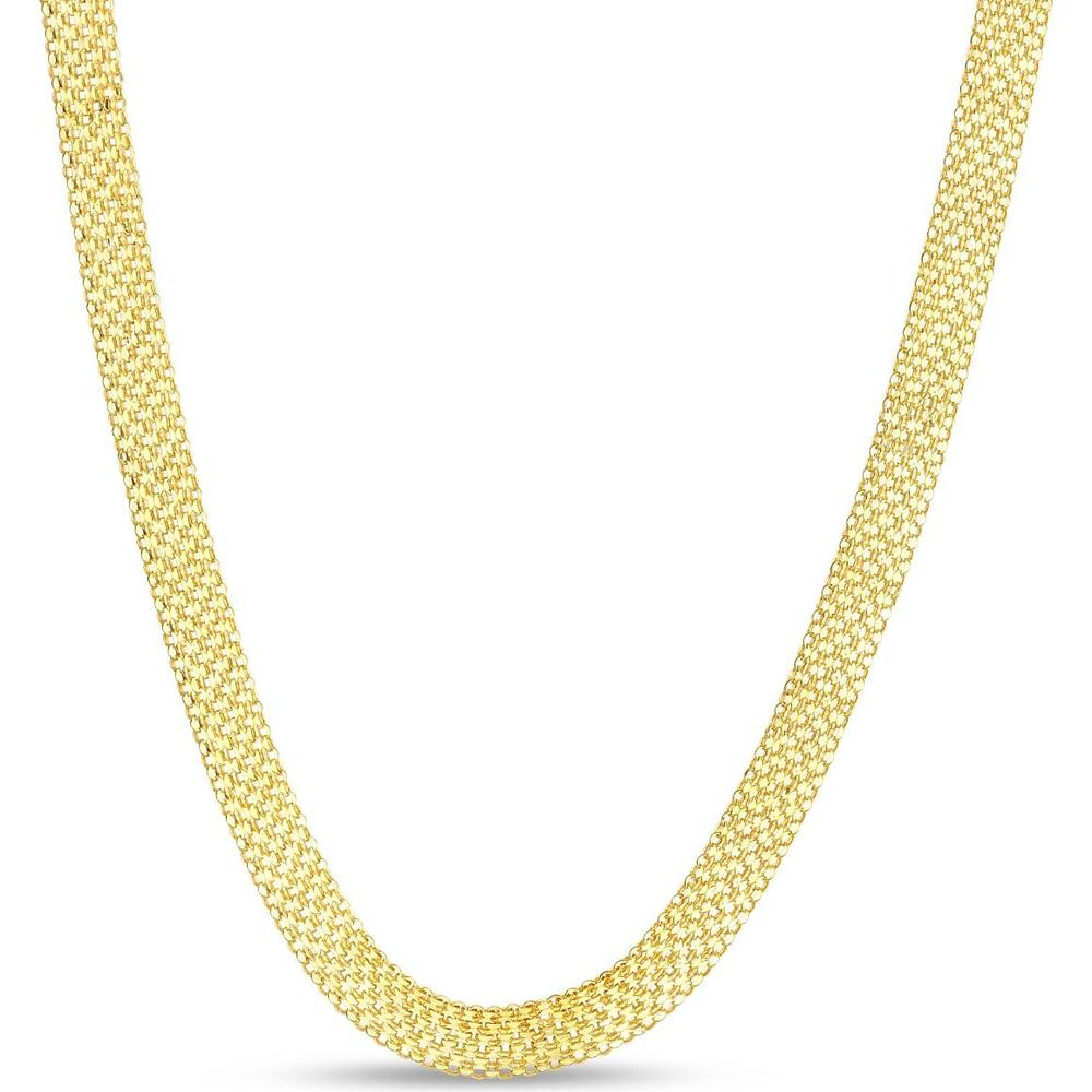 14K Yellow Gold 7mm Bismark Chain Necklace with Lobster Clasp - 20" by Orozza Fine Jewelry