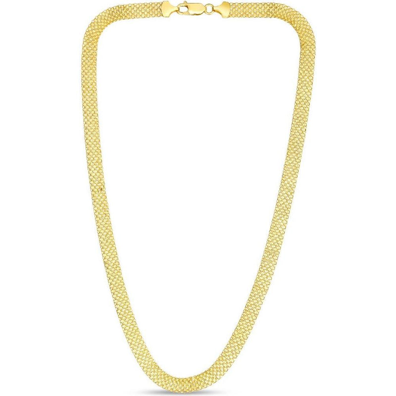 14K Yellow Gold 7mm Bismark Chain with Polished Finish - 7.25" by Orozza Fine Jewelry