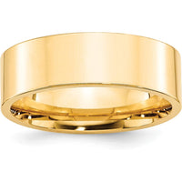 14K Yellow Gold 7mm Comfort Fit Flat Wedding Band - Size 11 by Luciano & Cie