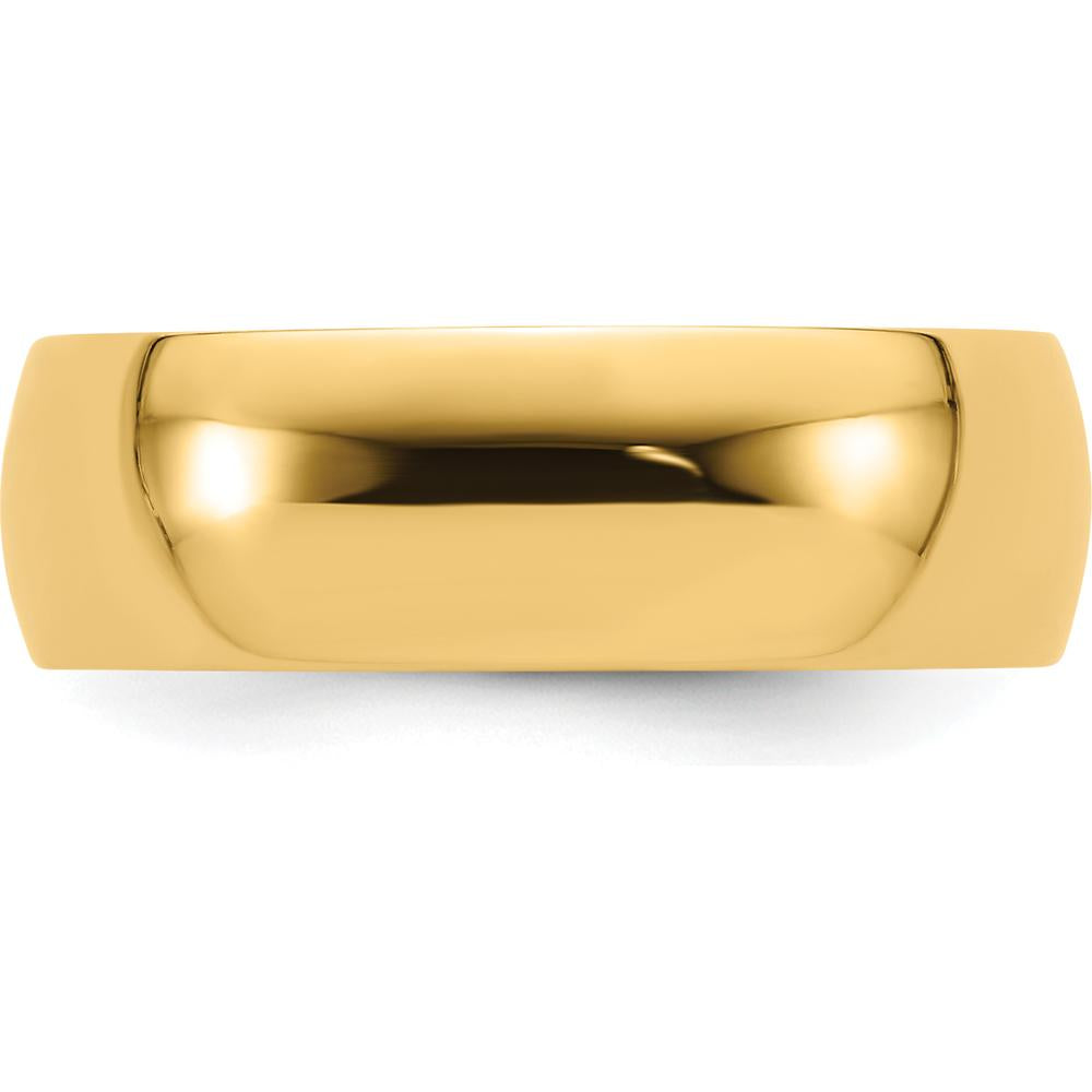 14K Yellow Gold 7mm Comfort Fit Wedding Band - Lightweight, Size 8 by Luciano & Cie