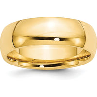 14K Yellow Gold 7mm Comfort Fit Wedding Band - Polished Domed Design Size 8.5 by Luciano & Cie