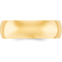 14K Yellow Gold 7mm Comfort Fit Wedding Band - Polished Domed Design Size 8.5 by Luciano & Cie