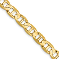 14K Yellow Gold 7mm Concave Anchor Chain Necklace with Lobster Clasp - 18 Inches by Oro Pregiato