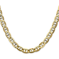 14K Yellow Gold 7mm Concave Anchor Chain Necklace with Lobster Clasp - 18 Inches by Oro Pregiato
