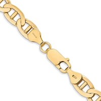14K Yellow Gold 7mm Concave Anchor Chain Necklace with Lobster Clasp - 18 Inches by Oro Pregiato