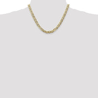14K Yellow Gold 7mm Concave Anchor Chain Necklace with Lobster Clasp - 18 Inches by Oro Pregiato