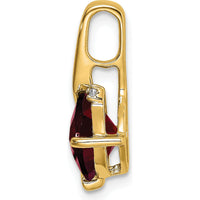 14K Yellow Gold 7mm Cushion Garnet and Diamond Pendant - 2.01 Carat Total Gem Weight by Lumare Gioia