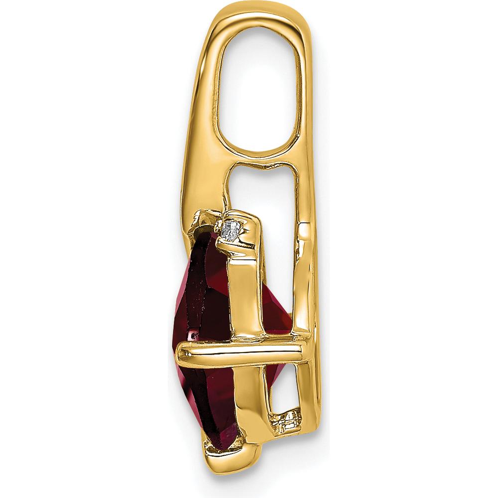 14K Yellow Gold 7mm Cushion Garnet and Diamond Pendant - 2.01 Carat Total Gem Weight by Lumare Gioia