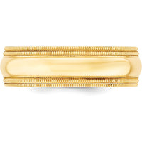 14K Yellow Gold 7mm Double Milgrain Comfort Fit Wedding Band - Size 11.5 by Luciano & Cie