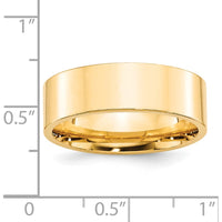 14K Yellow Gold 7mm Flat Comfort Fit Wedding Band - Unisex, Size 9.5 by Luciano & Cie
