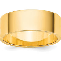 14K Yellow Gold 7mm Flat Wedding Band - Lightweight, Size 9, Engravable by Luciano & Cie
