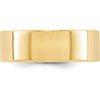 14K Yellow Gold 7mm Flat Wedding Band - Lightweight, Size 9, Engravable by Luciano & Cie