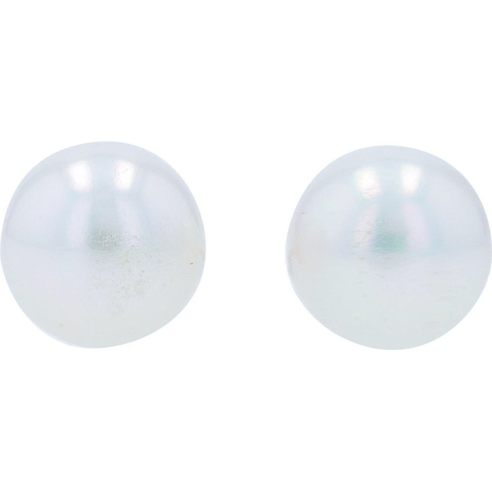 14K Yellow Gold 7mm Freshwater Pearl Stud Earrings - Classic Round Pearl Studs for Women