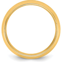 14K Yellow Gold 7mm Half Round Wedding Band with Step-Down Edge by Luciano & Cie