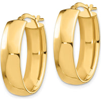 14K Yellow Gold 7mm High Polish Oval Hoop Earrings by 0